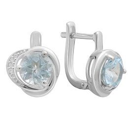 Серебряные серьги с топазом 3.147ct