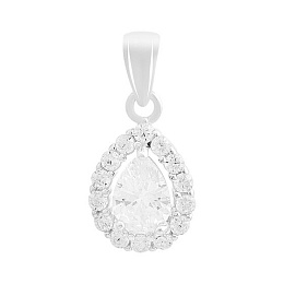 Silver pendant with cubic zirconia