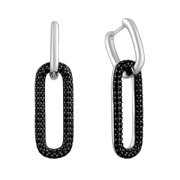 Срібні сережки з фіанітами