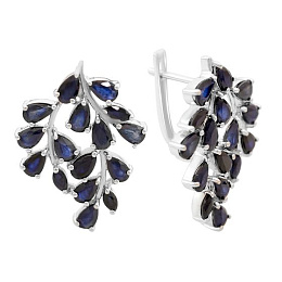 Серебряные серьги с сапфиром 6.925ct