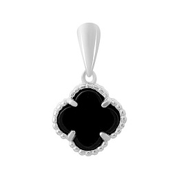 Silver pendant with onyx