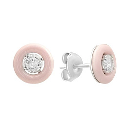 Silver earrings with ceramics