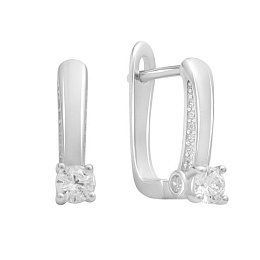 Серебряные серьги с фианитами