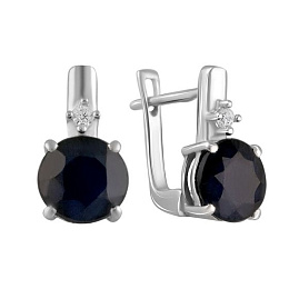 Срібні сережки з сапфіром 5.008ct