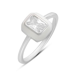 Silver ring with phianites, semallu