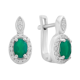 Silver earrings with agate 1.213ct