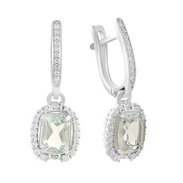 Silver ring with topaz 2.284ct, cubic zirconia