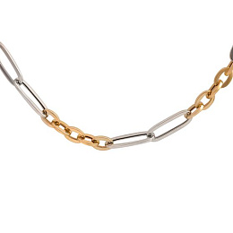 A gold necklace without stones