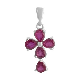 Silver cross with ruby 2.26ct