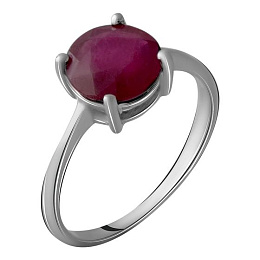 Silver ring with a ruby