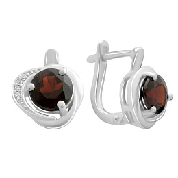 Серебряные серьги с гранатом 3.047ct