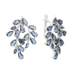 Silver earrings with a 4.31-carat nano sapphire