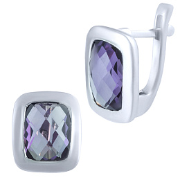 Срібні сережки з олександритом 7,567 карата