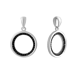 Silver pendant with phianites