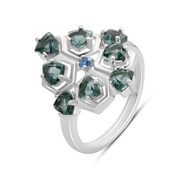 Sterling silver ring with topaz London Blue 1.728ct, topaz