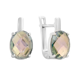 Серебряные серьги с мистик топазом 9.045ct
