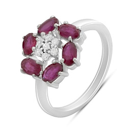 Silver ring with ruby 2.043ct