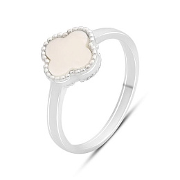 Silver ring with mother-of-pearl