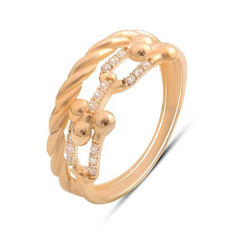 Silver ring with 0.16ct fianites