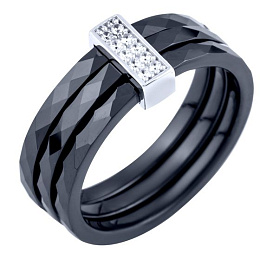Silver ring with ceramics