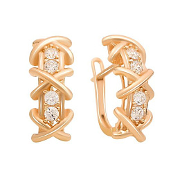 Срібні сережки з фіанітами 0.32ct