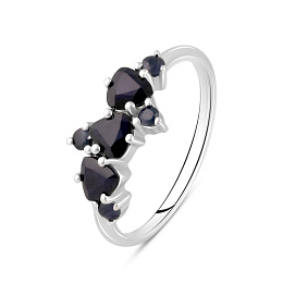 Silver ring with sapphire 1.167ct