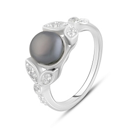 Серебряное кольцо с жемчугом 6.04ct