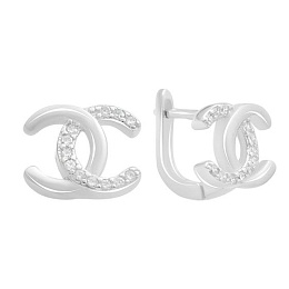 Silver Earrings with Fianites