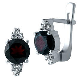 Срібні сережки з гранатом 3.207ct