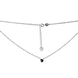 Silver necklace with phianites