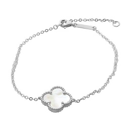 Silver bracelet with mother-of-pearl
