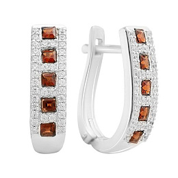 Silver earrings with garnet 1.455ct