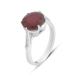 Silver ring with ruby 5.322ct