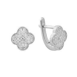 Срібні сережки з фіанітами