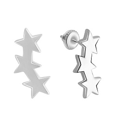 Silver earrings without stones