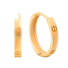 Gold earrings without stones
