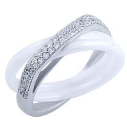 Silver ring with ceramics