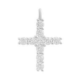 Silver cross with phianites