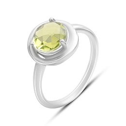 Silver ring with chrysolite 2.275ct
