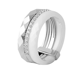 Silver ring with ceramics