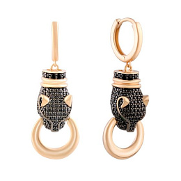 Gold Earrings with 1.4ct Rhinestones