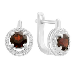 Silver earrings with garnet 2.409ct