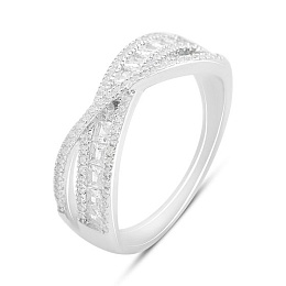 Silver ring with cubic zirconia