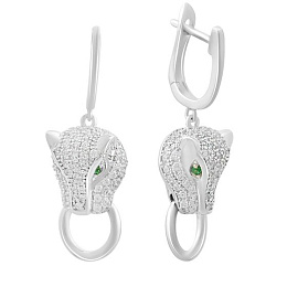 Silver Earrings with Fianites