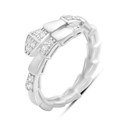 Silver ring with cubic zirconia