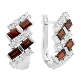 Серебряные серьги с гранатом 6.25ct