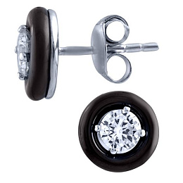Silver earrings with ceramics