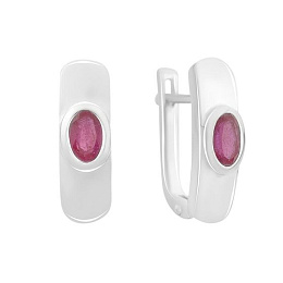 Silver earrings with ruby 1.163ct