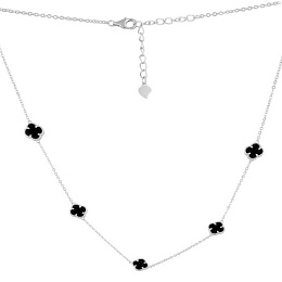 Silver necklace with onyx