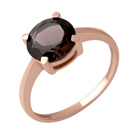 Gold ring with rauchtopaz (smoky quartz) 2.6ct